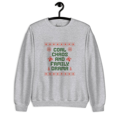 Ugly Christmas | Coal Chaos & Family Drama Jumper | Sarcastic Adult Funny Xmas Gift, Anti-Cheer Holiday Party Knit