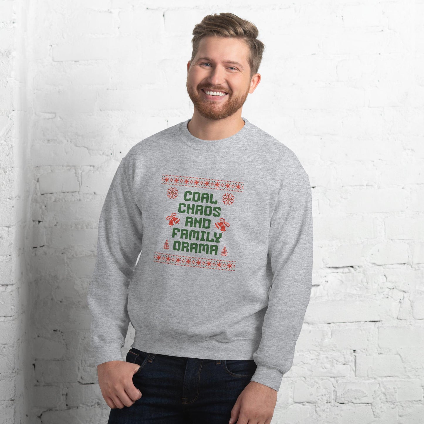 Ugly Christmas | Coal Chaos & Family Drama Jumper | Sarcastic Adult Funny Xmas Gift, Anti-Cheer Holiday Party Knit