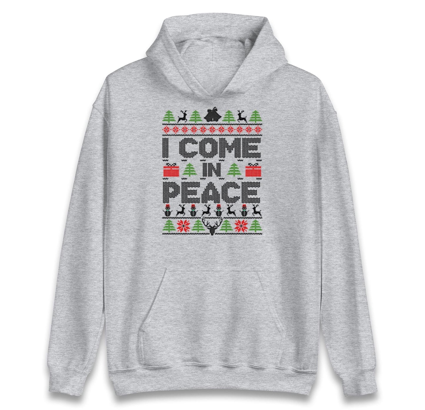 Couples Matching His & Hers Christmas Jumper, Xmas Funny I Come In Peace, Peace Hoodie, Adult Humour Christmas T Shirt