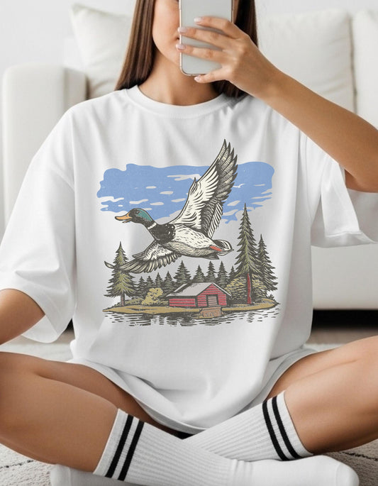 Vintage Duck Hunting Shirt Mallard Nature Tee for Men Women Retro Y2K Wildlife Tee Comfort Colors Outdoors Top Nostalgia Nauturecore Gift