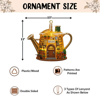 Personalized Garden 2D Flat Ornament, Greenhouse Rearview Mirror Car Accessories, Garden House Christmas Ornament, Xmas Plant Lover Gifts