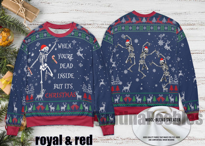 Dancing Santa Skeleton Christmas Ugly Sweater,Dancing Skeleton Christmas Ugly Sweater,Family Ugly Christmas Sweater,Funny Sweater for Family