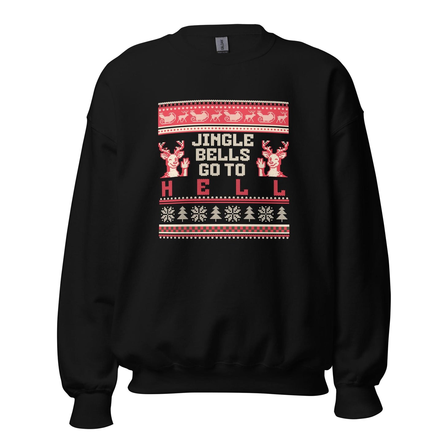 Funny Christmas Jumper | Jingle Bells Go to Hell | Ugly Xmas Knitwear | Secret Santa Gift | Alternative Holiday Outfit