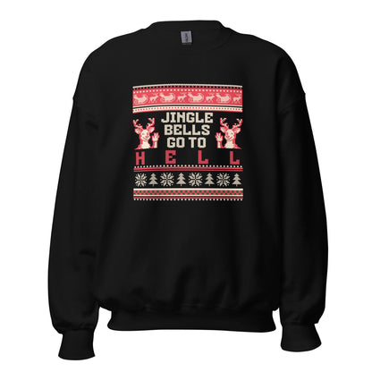 Funny Christmas Jumper | Jingle Bells Go to Hell | Ugly Xmas Knitwear | Secret Santa Gift | Alternative Holiday Outfit