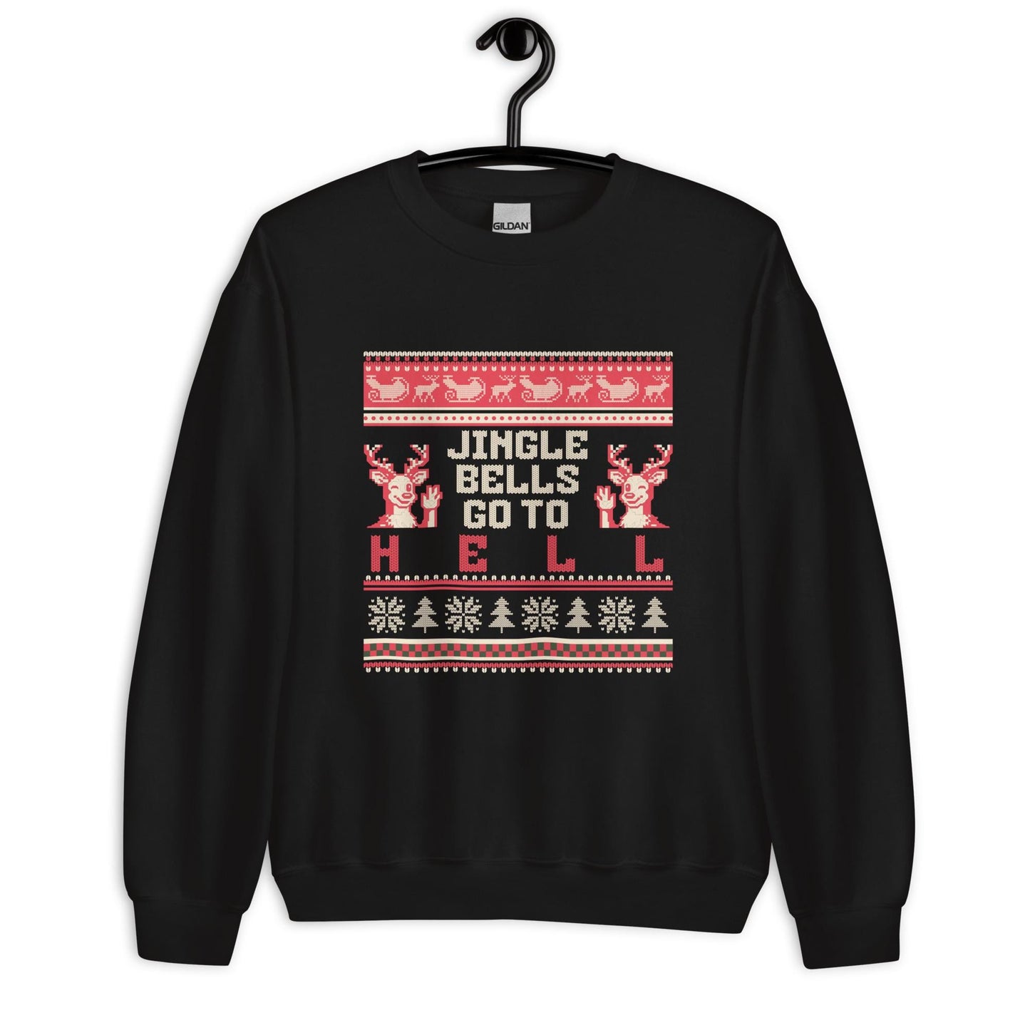 Funny Christmas Jumper | Jingle Bells Go to Hell | Ugly Xmas Knitwear | Secret Santa Gift | Alternative Holiday Outfit