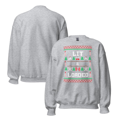 Lit & Loaded Funny Christmas Jumper | Ugly Xmas | Boozy Festive Party Outfit | Adult Secret Santa Gift
