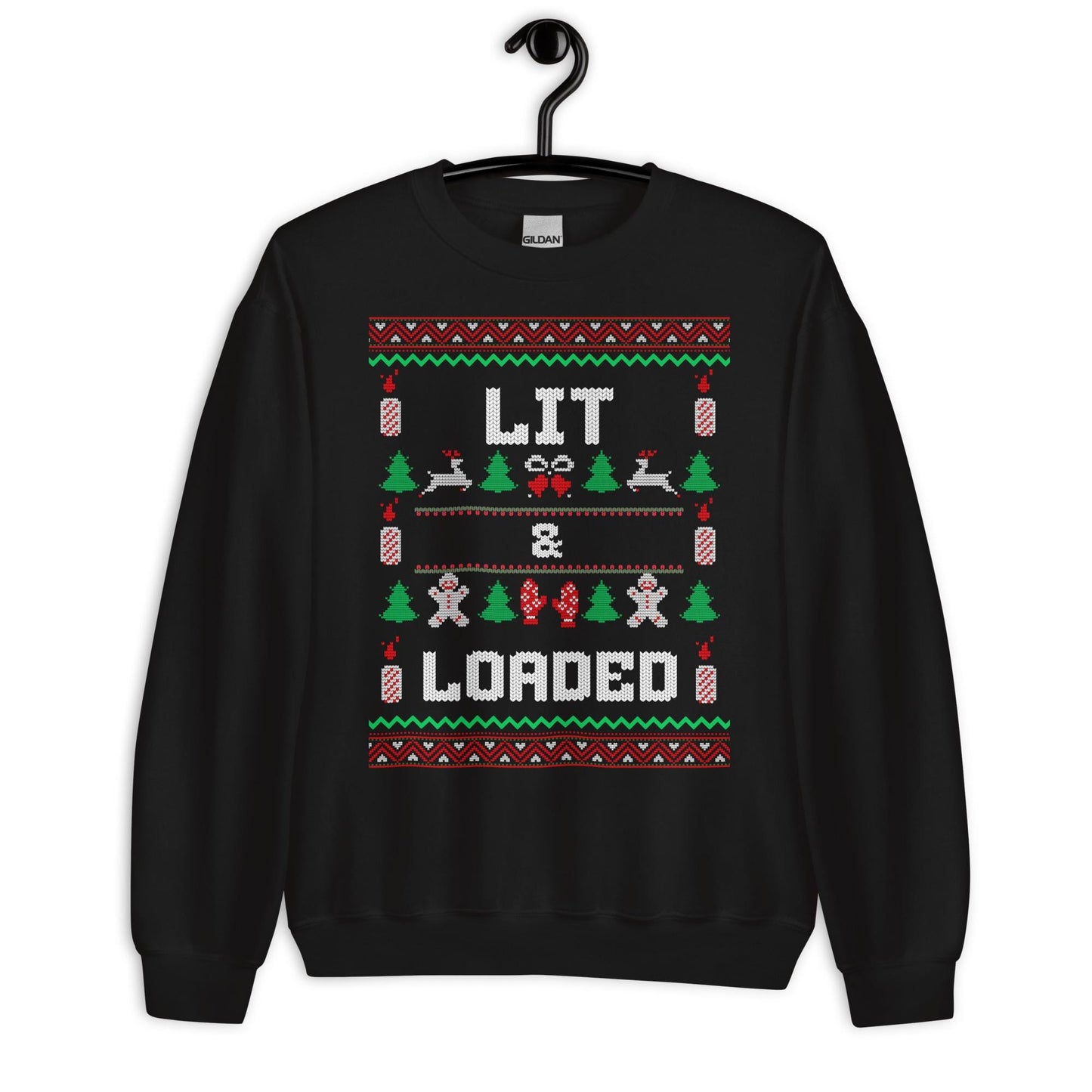 Lit & Loaded Funny Christmas Jumper | Ugly Xmas | Boozy Festive Party Outfit | Adult Secret Santa Gift