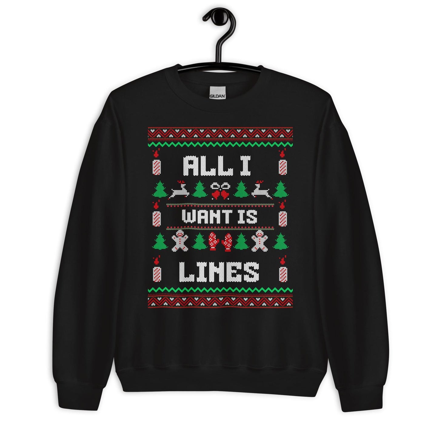 All I Want Is Lines Funny Christmas Jumper | Rude Xmas | Adult Festive Party Outfit | Secret Santa Gift