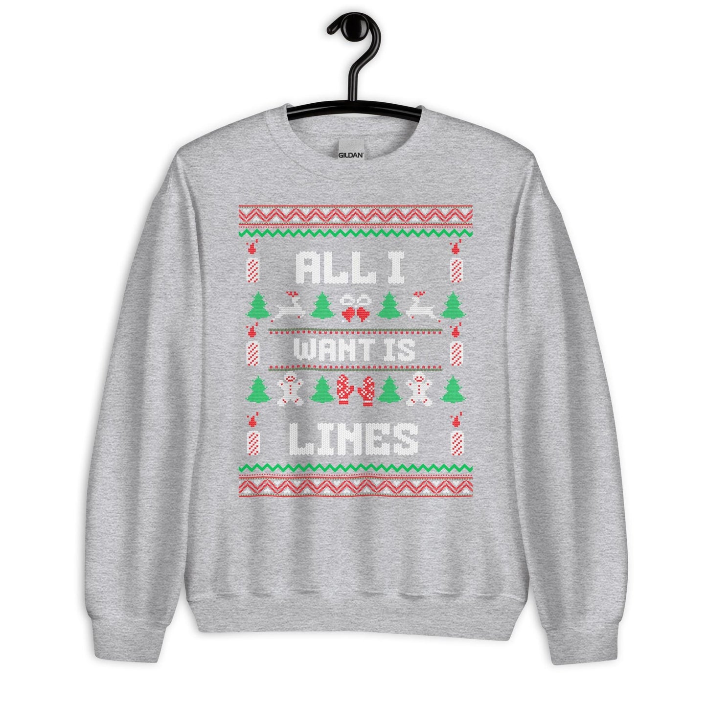 All I Want Is Lines Funny Christmas Jumper | Rude Xmas | Adult Festive Party Outfit | Secret Santa Gift