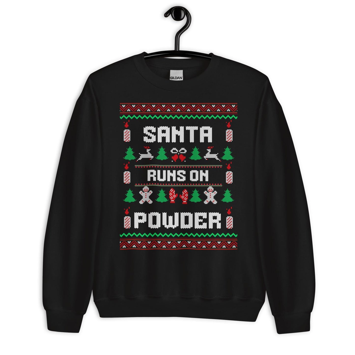 Santa Runs On Powder Funny Christmas Jumper | Ugly Xmas | Rude Festive Party Outfit | Secret Santa Gift