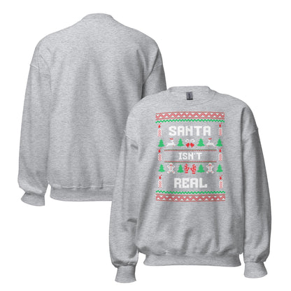 Santa Isn’t Real Funny Christmas Jumper | Ugly Style Festive Knit | Sarcastic Xmas Jumper for Parties | Novelty Holiday Gag Gift