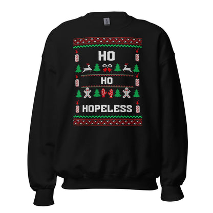 Ho Ho Hopeless Funny Christmas Jumper | Ugly Style Festive Knit | Sarcastic Xmas Jumper for Parties | Novelty Holiday Gag Gift
