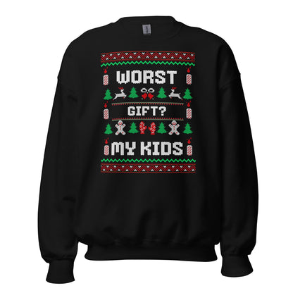 Worst Gift My Kids Funny Christmas Jumper | Ugly Style Festive Knit | Sarcastic Xmas Party Jumper | Novelty Holiday Gag Gift