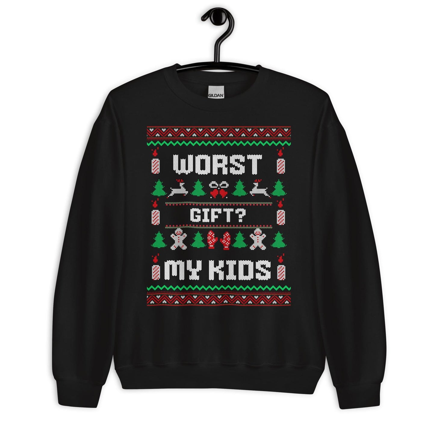 Worst Gift My Kids Funny Christmas Jumper | Ugly Style Festive Knit | Sarcastic Xmas Party Jumper | Novelty Holiday Gag Gift
