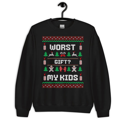 Worst Gift My Kids Funny Christmas Jumper | Ugly Style Festive Knit | Sarcastic Xmas Party Jumper | Novelty Holiday Gag Gift