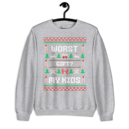 Worst Gift My Kids Funny Christmas Jumper | Ugly Style Festive Knit | Sarcastic Xmas Party Jumper | Novelty Holiday Gag Gift