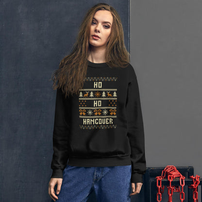 Ho Ho Hangover Funny Christmas Jumper | Booze Ugly Xmas | Secret Santa Drinking Party Outfit | Adult Festive Humour Knit