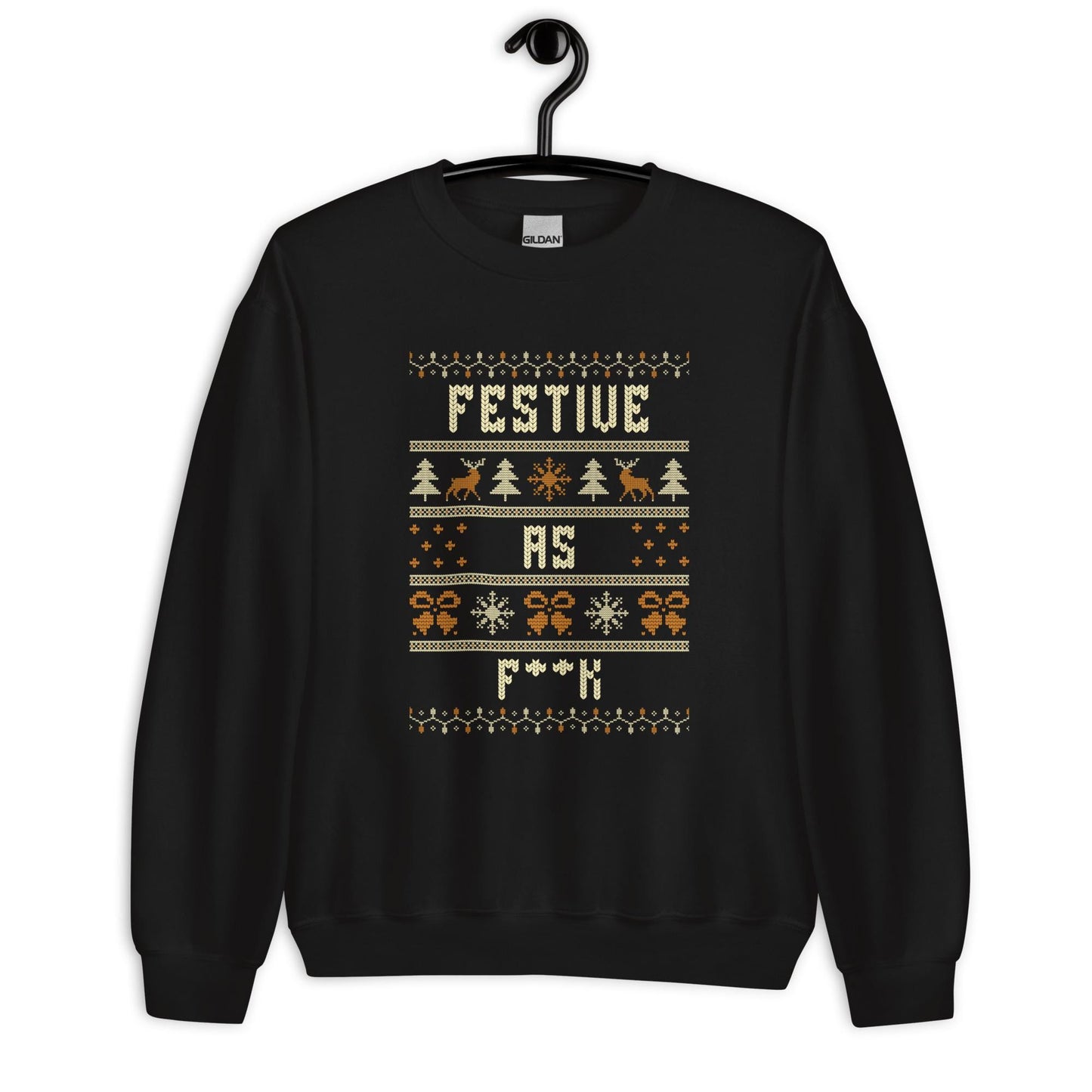 Festive As F**k Christmas Jumper | Rude Funny Ugly Xmas | Adult Humour Knitwear | Secret Santa Party Outfit Gift Idea