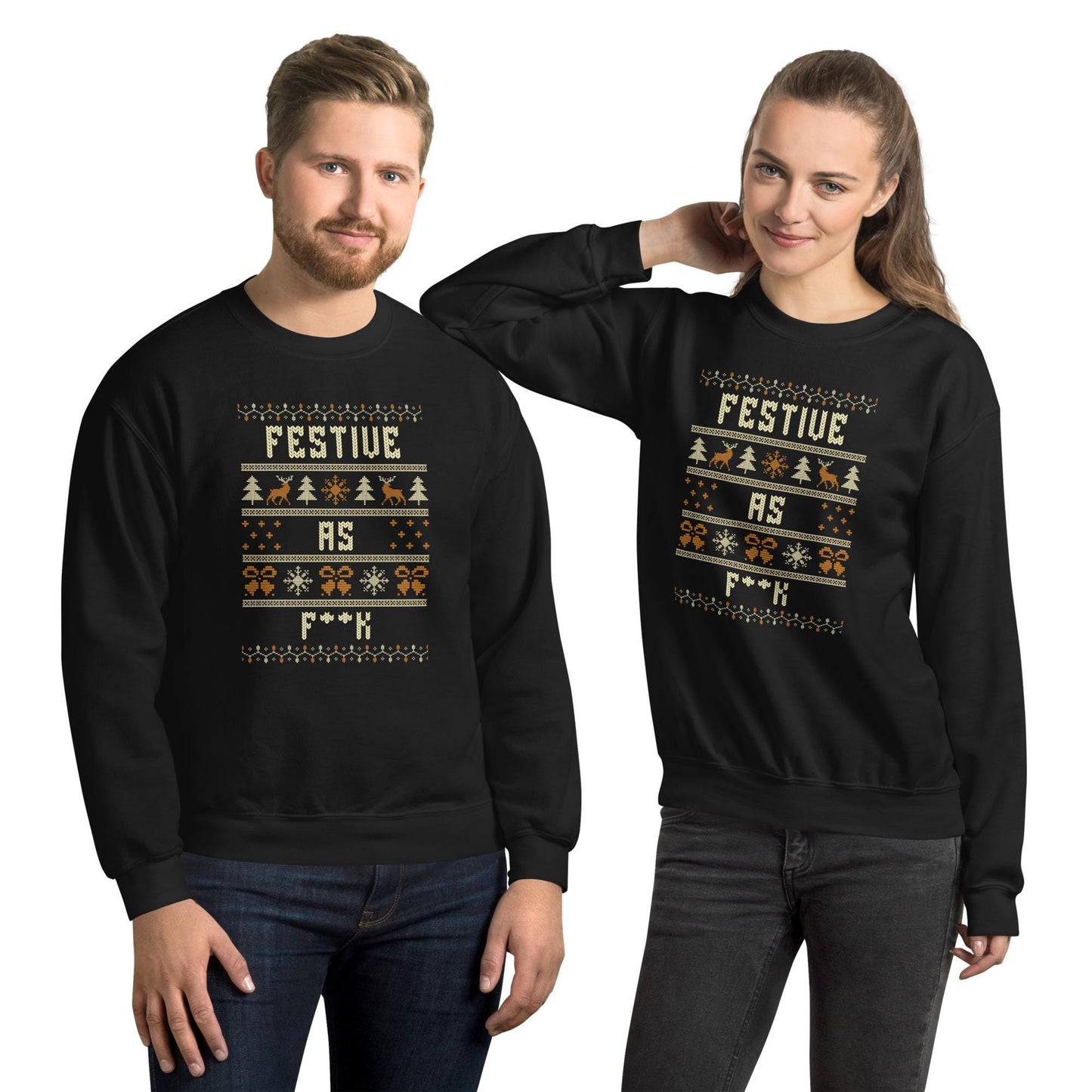 Festive As F**k Christmas Jumper | Rude Funny Ugly Xmas | Adult Humour Knitwear | Secret Santa Party Outfit Gift Idea