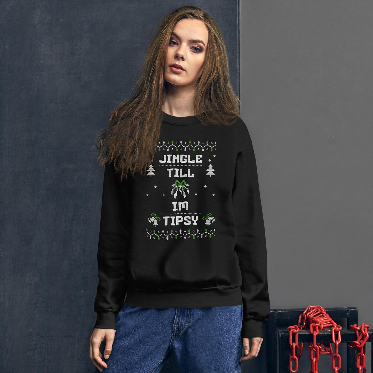 Jingle Till I’m Tipsy Funny Ugly Christmas Jumper | Booze Festive Knitwear | Drinking Party Xmas Gift for Friends