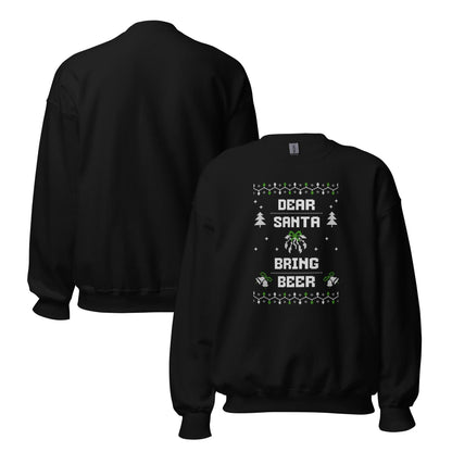 Dear Santa Bring Beer Funny Ugly Christmas Jumper | Festive Booze Knitwear | Drinking Party Holiday Gift Idea