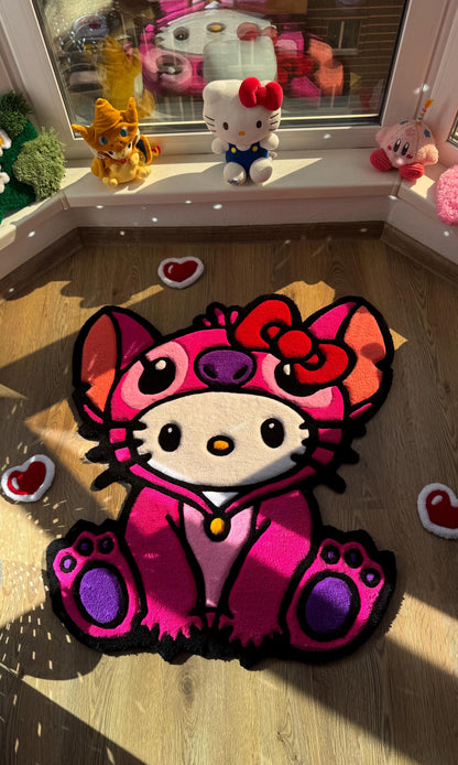 Stitch in Pajamas Rug – Custom Tufted Fluffy Carpet, Handmade Rug, Cute Bedroom Decor, Kawaii Anime Gift for Fans or Kids