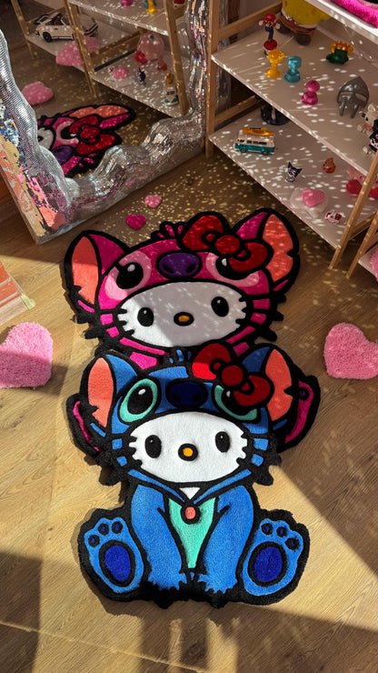 Stitch in Pajamas Rug – Custom Tufted Fluffy Carpet, Handmade Rug, Cute Bedroom Decor, Kawaii Anime Gift for Fans or Kids