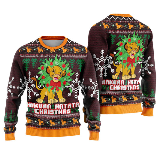 The Lion King Ugly Christmas Sweatshirt, Simba The Lion King Ugly Sweater, Hakuna Hatata The Lion King Movie Ugly Xmas Gifts 2025 Sweater