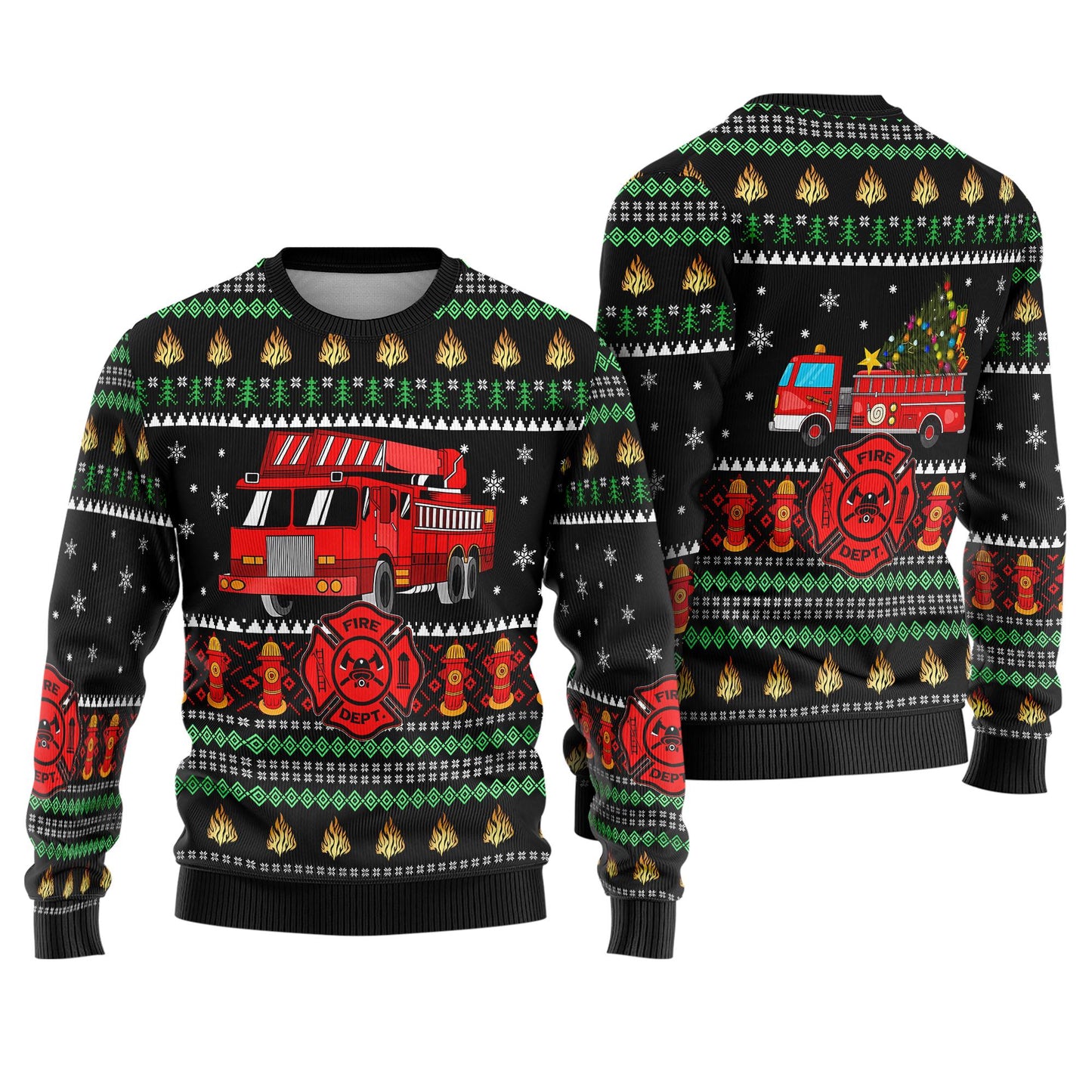 Firefighter Truck Ugly Christmas Sweater, Awesome Firefighter Ugly Christmas,Fire Department Movie Inspired Xmas 2025 Sweater,Christmas Gift