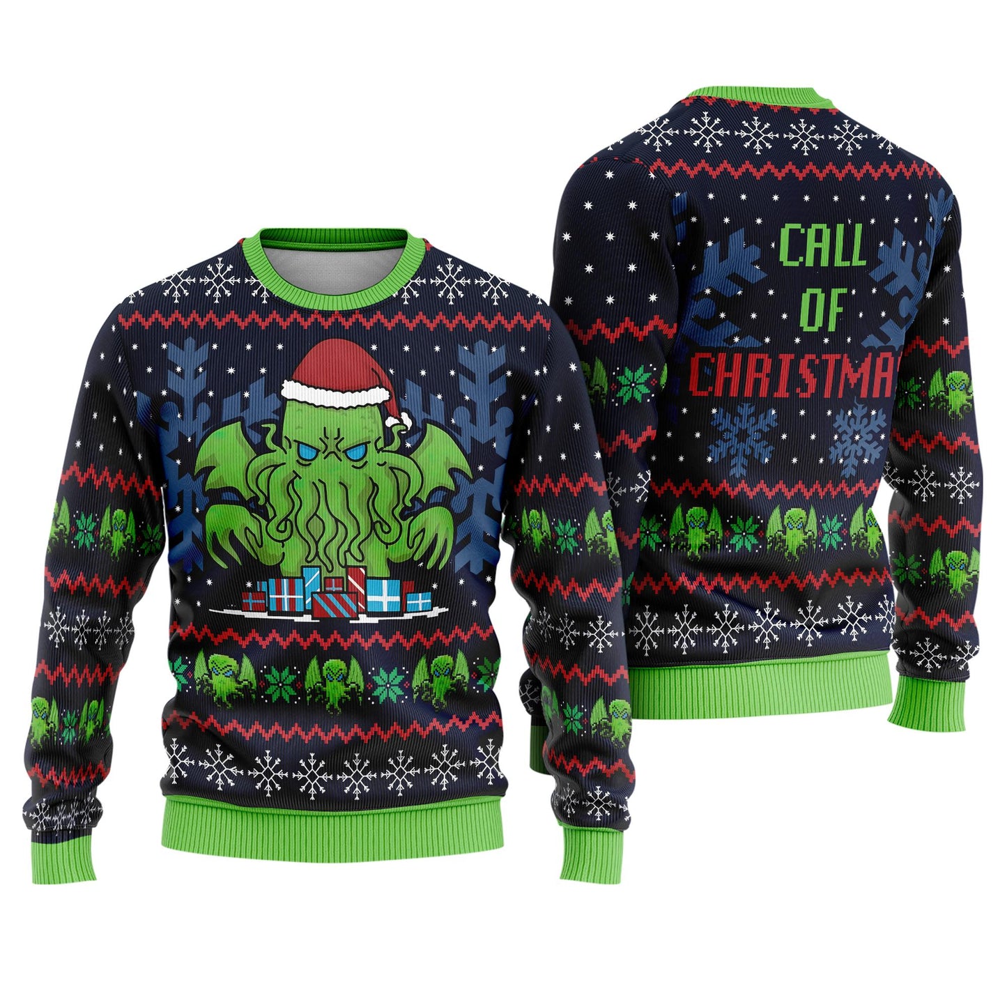 Call Of Christmas Cthulhu Ugly Sweater, Cthulhu Ugly Christmas, Ugly Holiday, Xmas Party 2025 Sweater, Merry Cthulmas Octopus Sweatshirt
