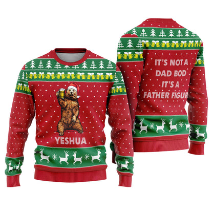 It's Not A Dad Bod It's A Father Figure Ugly Sweater, Bear Drinking Ugly Christmas Sweater, Bear Drink Merch Christmas Party,Xmas Gifts 2025