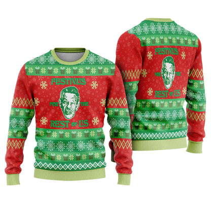 A Festivus For The Rest Of Us Ugly Christmas Sweater, Funny Meme Xmas, Tv Series Holiday Ugly Sweater, Christmas Party George Costanza Gifts