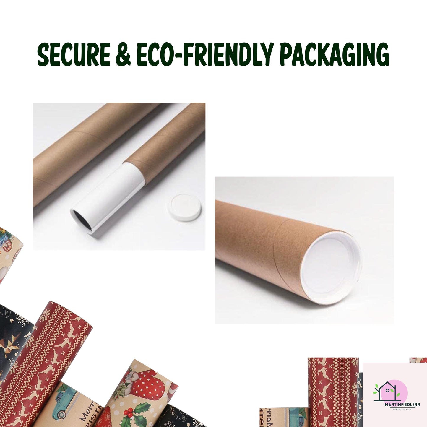 Minimal Christmas Tree Wrapping Paper, White Green Holiday Gift Wrap Sheets, Rustic Winter Forest Packaging, Simple Festive Modern Style