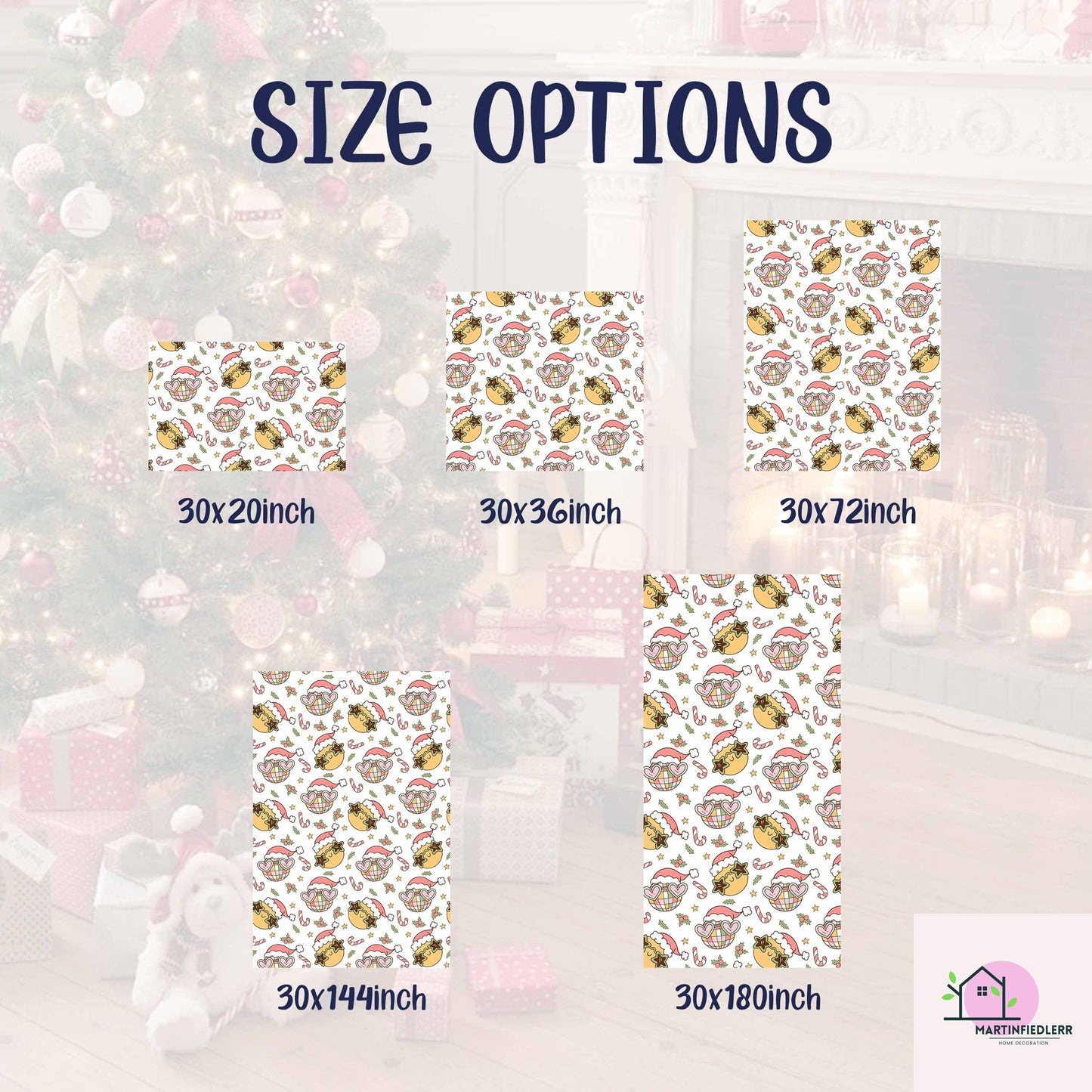 Christmas Ornament Wrapping Paper, Golden Bell Holiday Gift Wrap Sheets, Candy Cane Star Packaging, Festive Pink Red Green Style