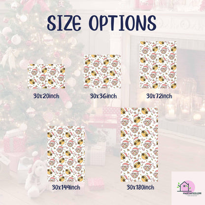 Christmas Ornament Wrapping Paper, Golden Bell Holiday Gift Wrap Sheets, Candy Cane Star Packaging, Festive Pink Red Green Style