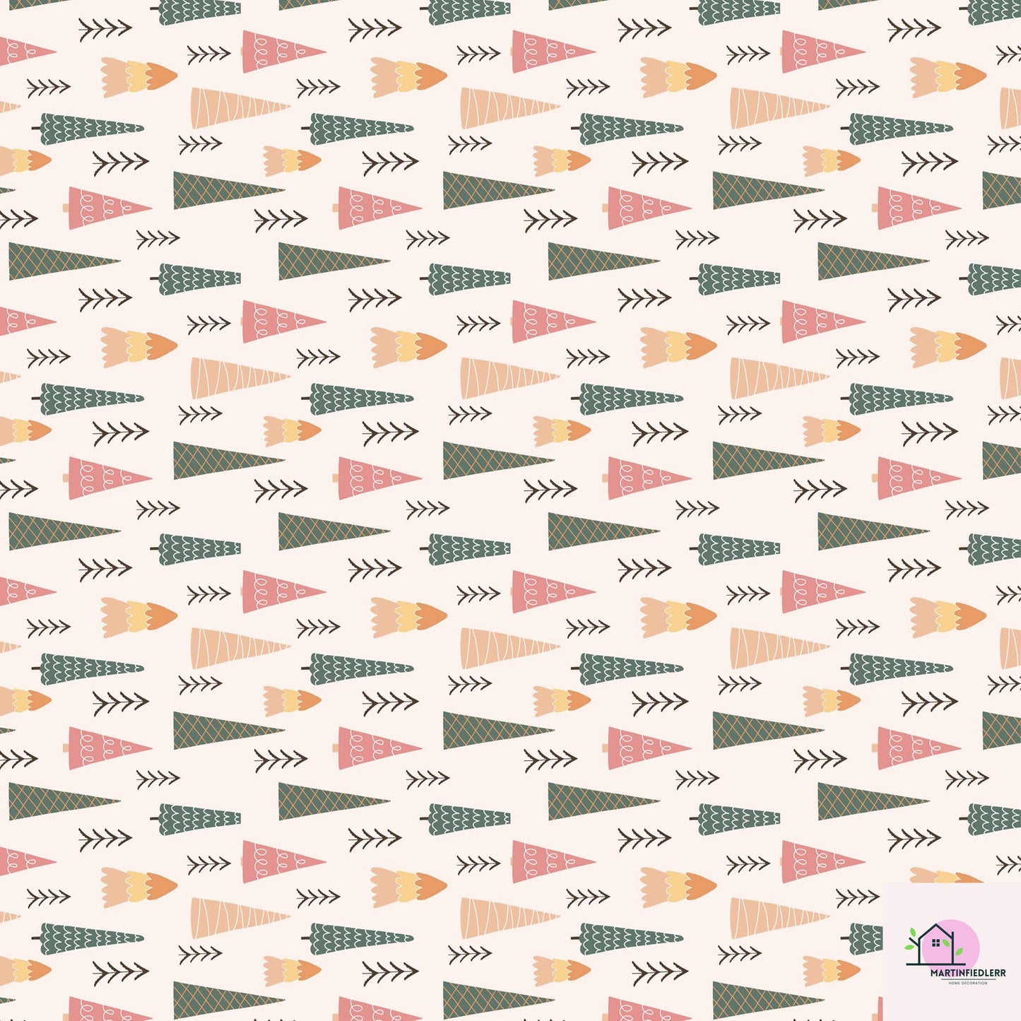 Modern Christmas Tree Wrapping Paper: Scandinavian Holiday Style