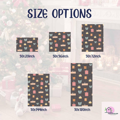 Christmas Gift Wrapping Paper: Pastel Boxes on Charcoal, Festive Holiday Style