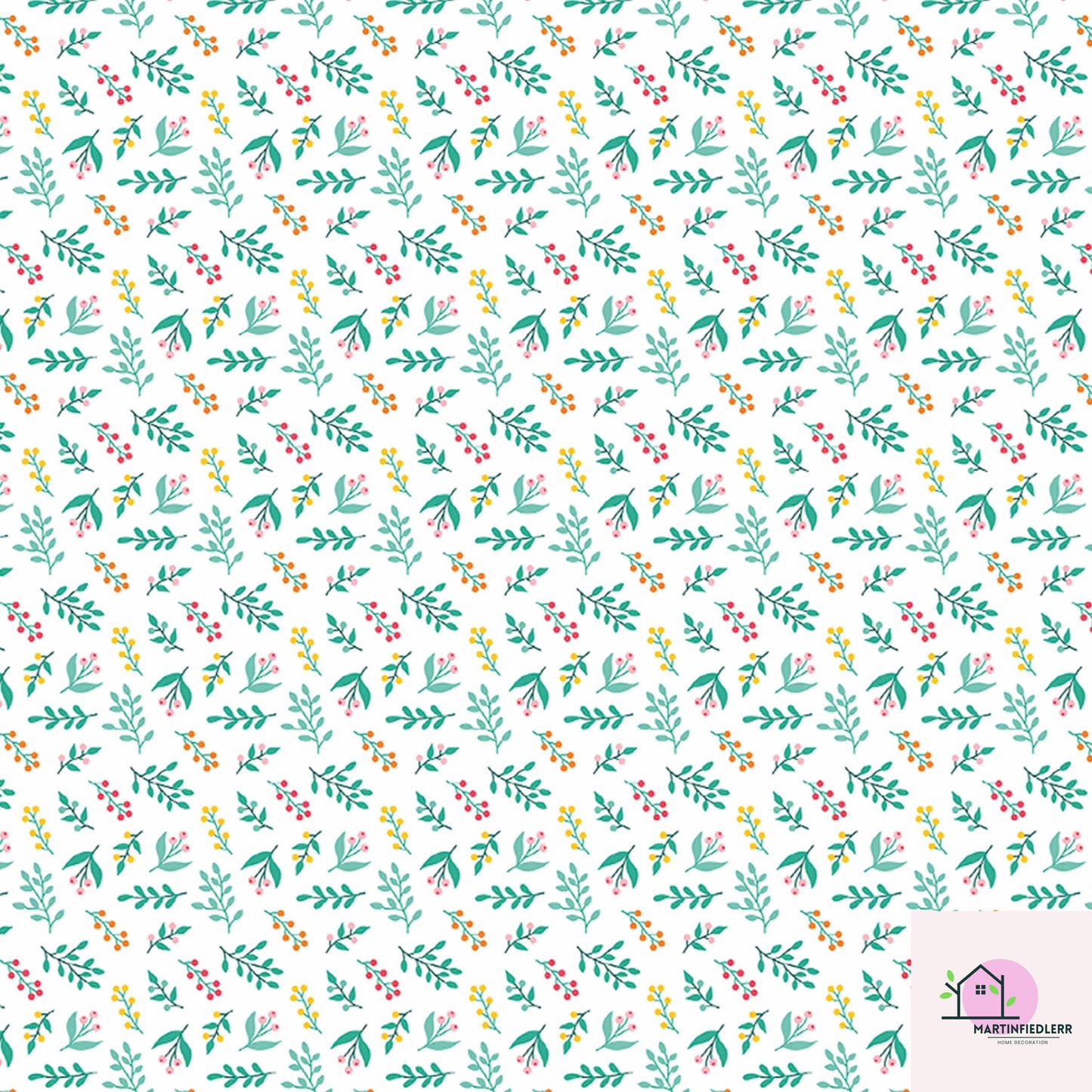 Botanical Christmas Wrapping Paper, Green Leaf Berry Holiday Gift Wrap Sheets, Festive Xmas Botanical Packaging, Winter Party Gift Wrap