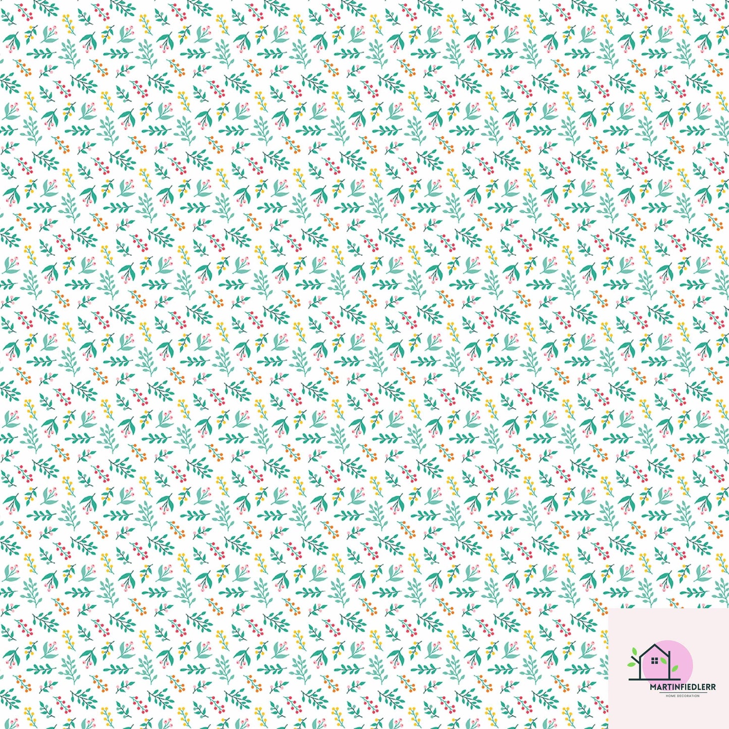 Botanical Christmas Wrapping Paper, Green Leaf Berry Holiday Gift Wrap Sheets, Festive Xmas Botanical Packaging, Winter Party Gift Wrap