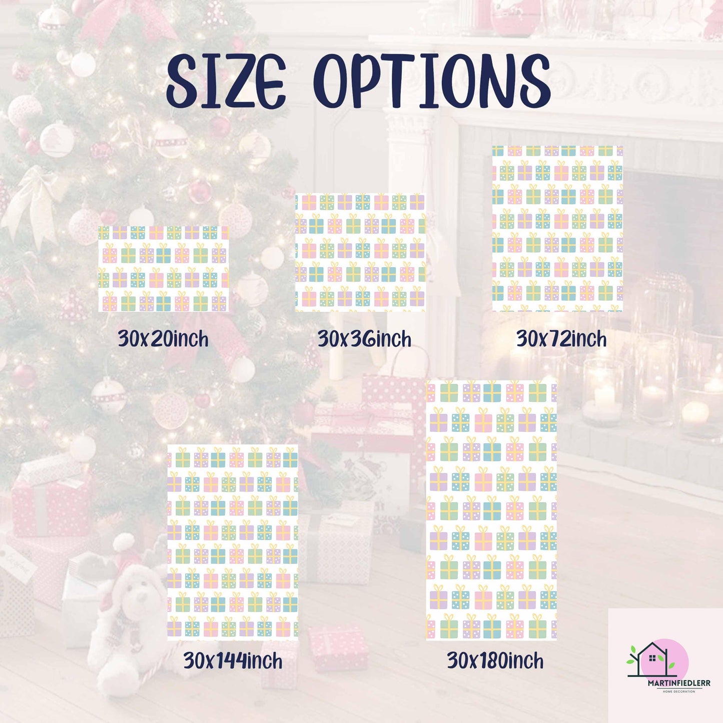 Pastel Christmas Wrapping Paper: Colorful Gift Box Holiday Design