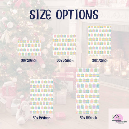 Pastel Christmas Wrapping Paper: Colorful Gift Box Holiday Design