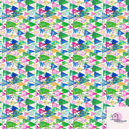 Colorful Christmas Tree Wrapping Paper, Bright Holiday Gift Wrap Sheets, Festive Xmas Tree Packaging, Multicolor Party Celebration Gift Wrap