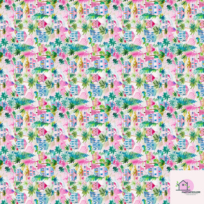 Colorful Christmas Wrapping Paper, Festive House Tree Holiday Gift Wrap Sheets, Multicolor Xmas Packaging, Winter Party Gift Wrap