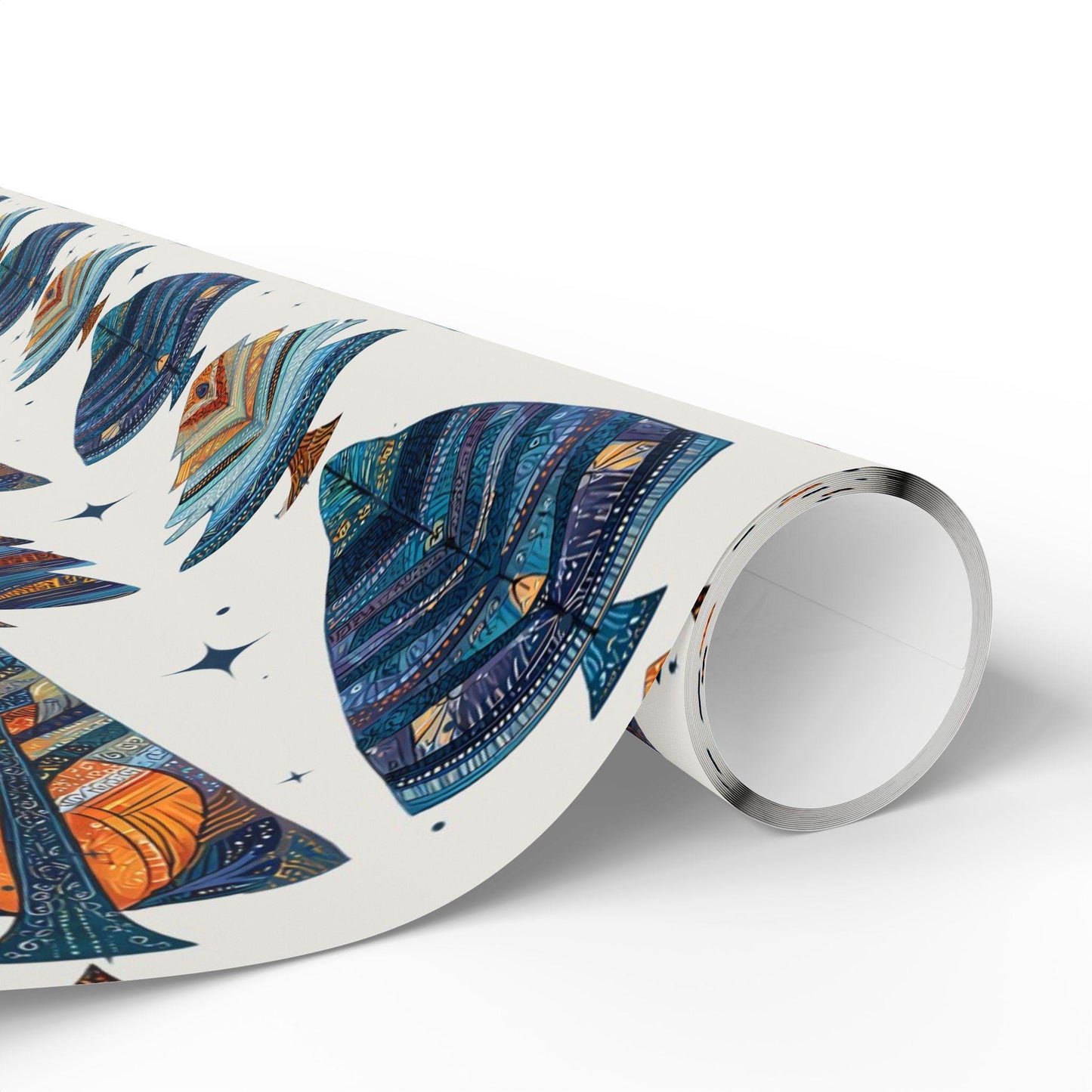 Tribal Tree Wrapping Paper: Boho Holiday Gift Wrap, Modern Christmas Wrapping, Festive Present Wrapping, Unique Christmas Gift Giving