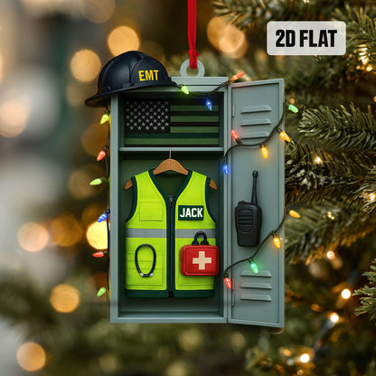 Personalized EMT 2D Flat Ornament, Custom EMT Paramedic Christmas Tree Ornament, Christmas Gifts For EMT Worker, Paramedic, First Responder