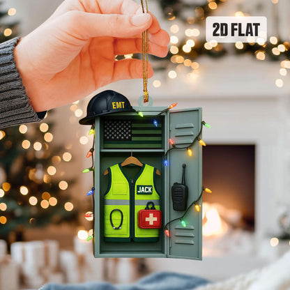 Personalized EMT 2D Flat Ornament, Custom EMT Paramedic Christmas Tree Ornament, Christmas Gifts For EMT Worker, Paramedic, First Responder