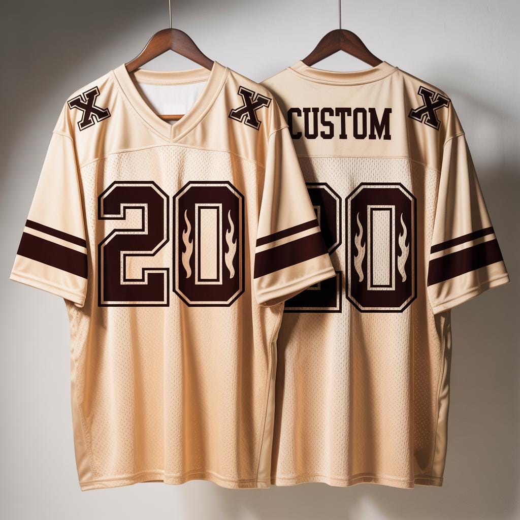 Personalized Football Jersey, Browns Football Jersey With Team Name Number, America Football Jersey, Personalized Concert & Game Day Outfit