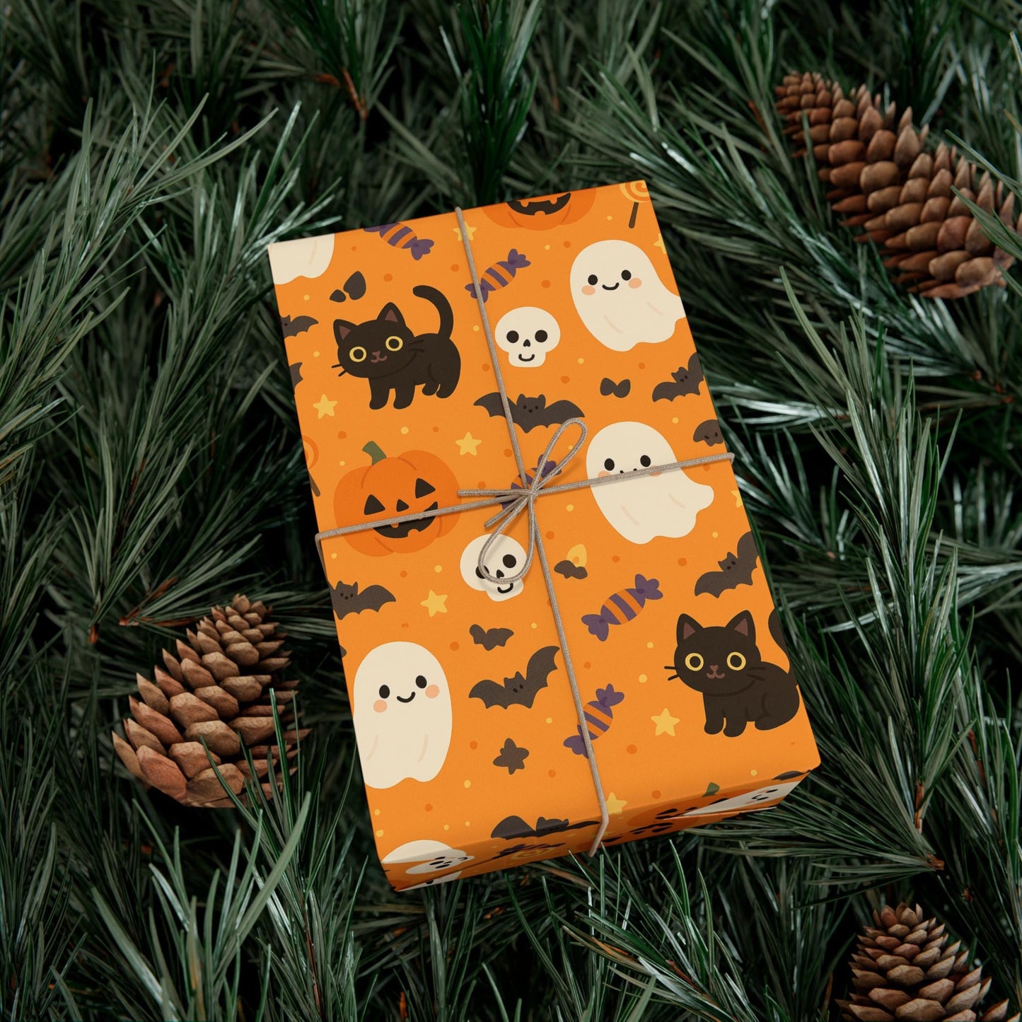 Gift Wrap Papers, Halloween Bat Ghost Pumpkin Skull Fun Wrapping Sheets, Party Supplies, Holiday Decor, Craft Paper, Gift Packaging,