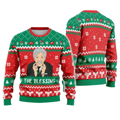 National Lampoon's Christmas Vacation The Blessing Ugly Sweater, The Blessing Uncle Lewis Ugly Sweater, Uncle Lewis Xmas Movies Sweatshirt