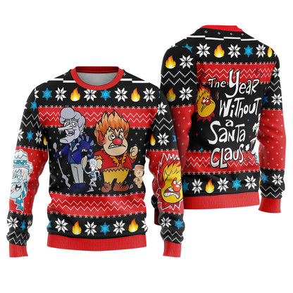 The Year Without A Santa Claus Ugly Christmas Sweater, Snow Miser, Heat Miser Ugly Sweater, Miser Brothers, Xmas 2025 Party Gifts Sweatshirt